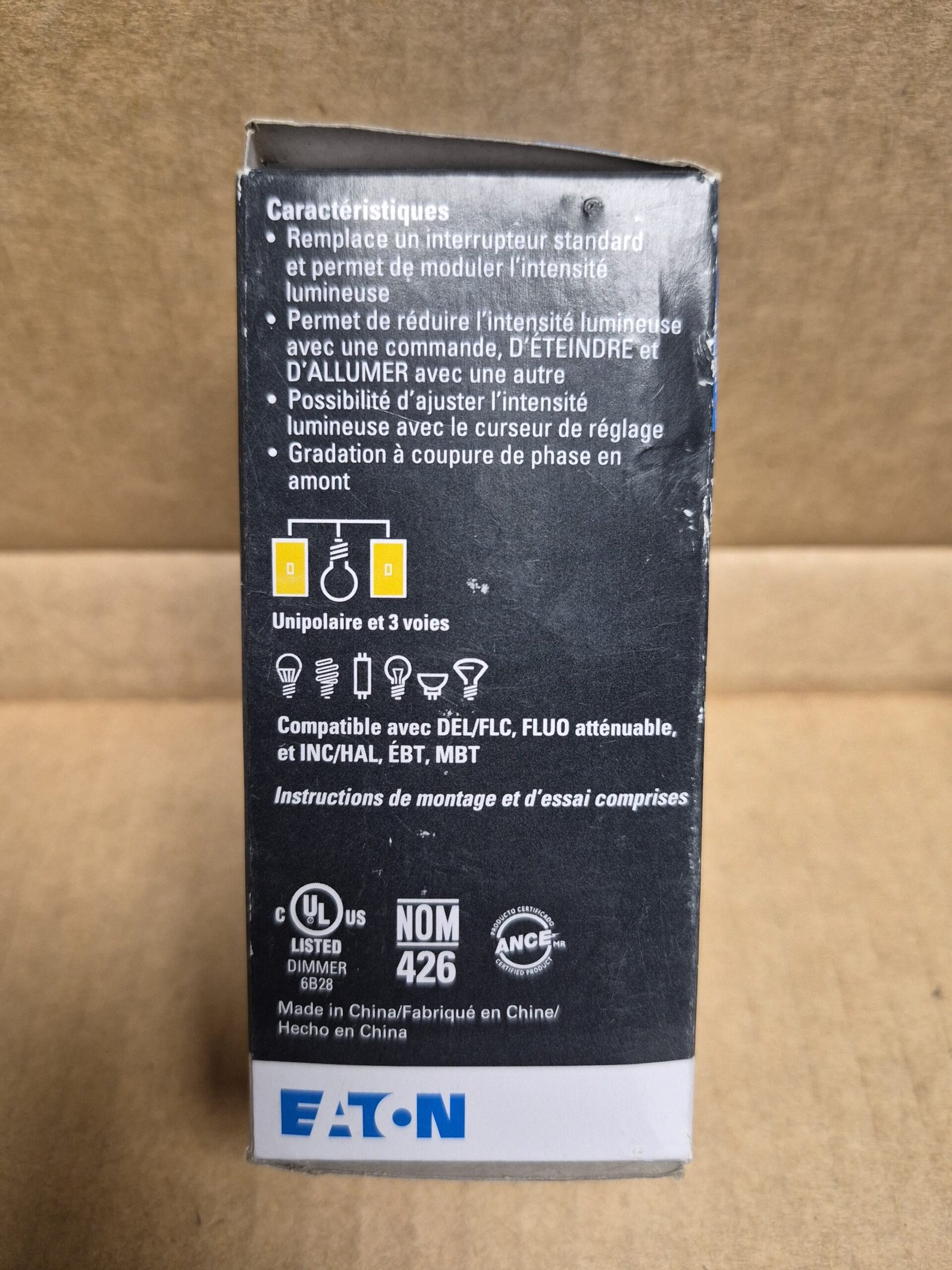 Lot of 8 Eaton SUL06P-W 1-Pole 3-Way Slide Dimmer with Preset — image 6 of 8