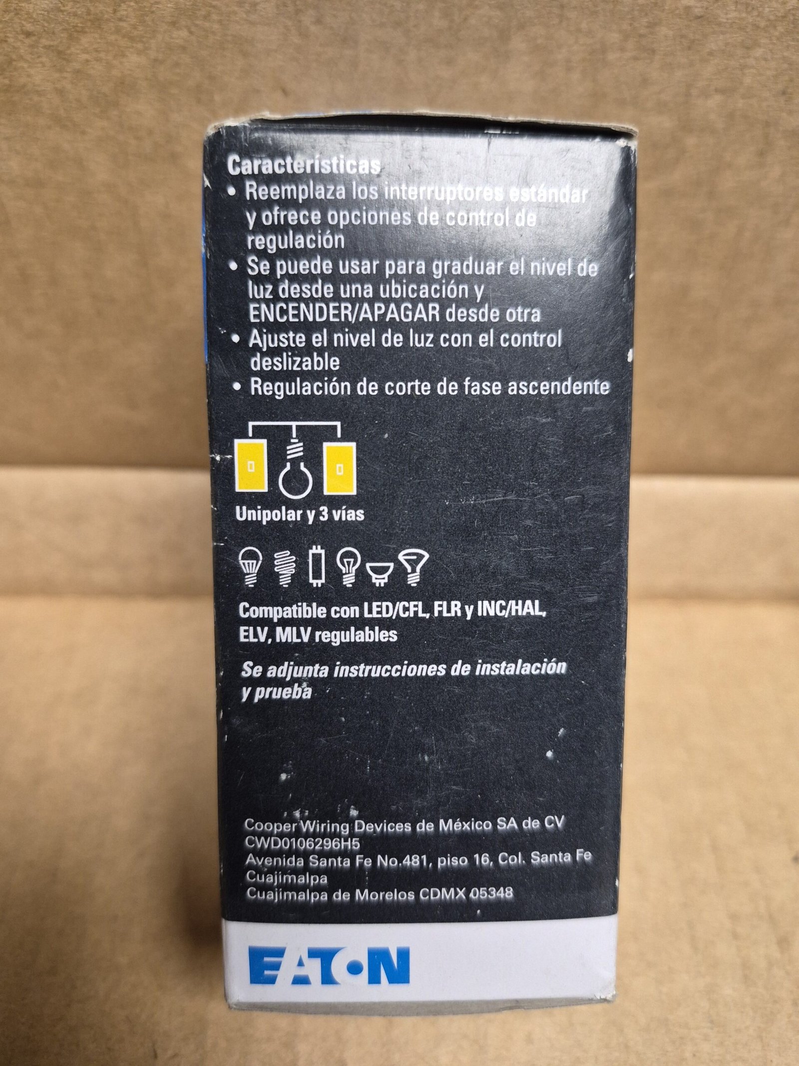 Lot of 8 Eaton SUL06P-W 1-Pole 3-Way Slide Dimmer with Preset — image 8 of 8