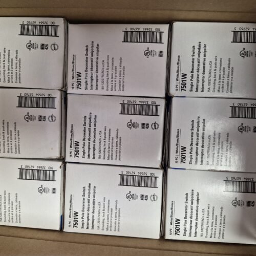 Lot 90 Eaton White Decorator Switches 7501W — main image