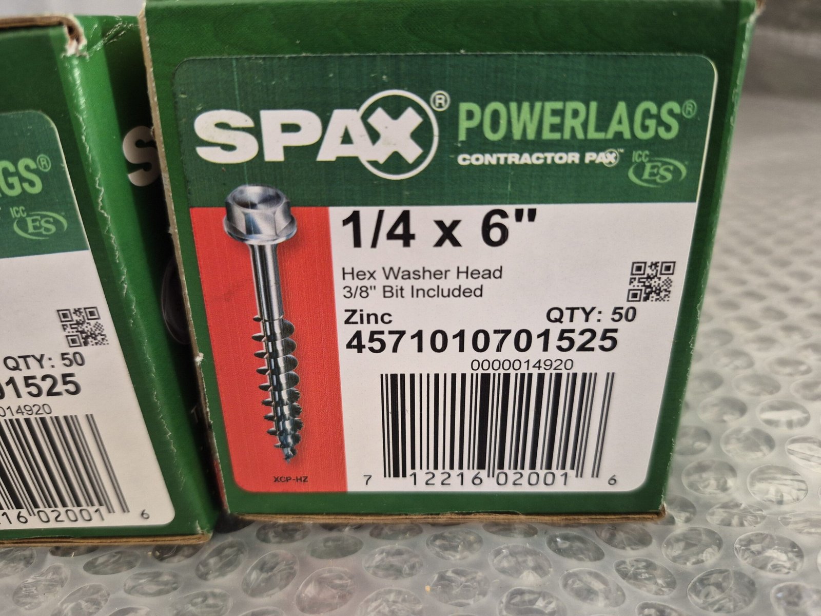 (2) SPAX 1/4 in. x 6 in. Hex Head Hex Drive Zinc Coated Lag Screw (50 per Box) — image 3 of 7
