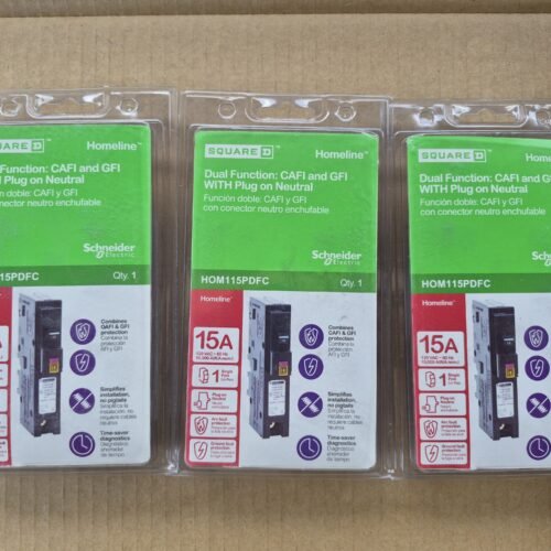 (3) New Square D Homeline 15 Neutral Dual Function CAFCI/GFCI Breaker HOM115PDF — main image