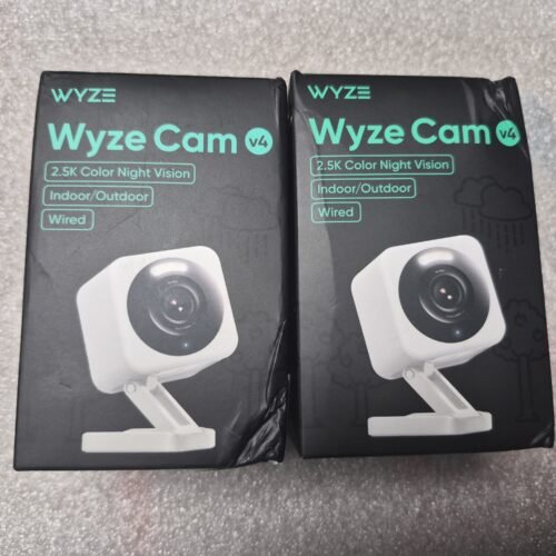 (2) Sealed Wyze Cam v4 - 2.5K QHD In/Outdoor WiFi Smart Security Camera — main image