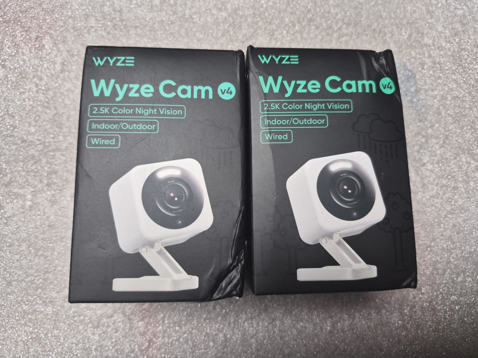 (2) Sealed Wyze Cam v4 - 2.5K QHD In/Outdoor WiFi Smart Security Camera — main image