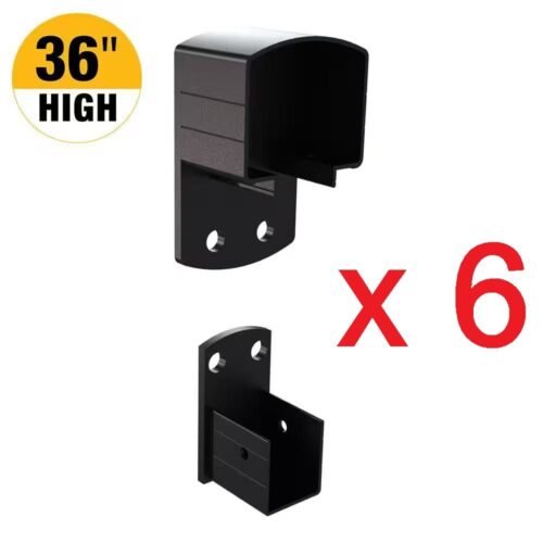 (6) PEAK Aluminum Railing 2 in. H x 3 in. W Matte Black Aluminum Deck Railing Wall Mount Bracket Kit for 36 in. high system 36921 — main image