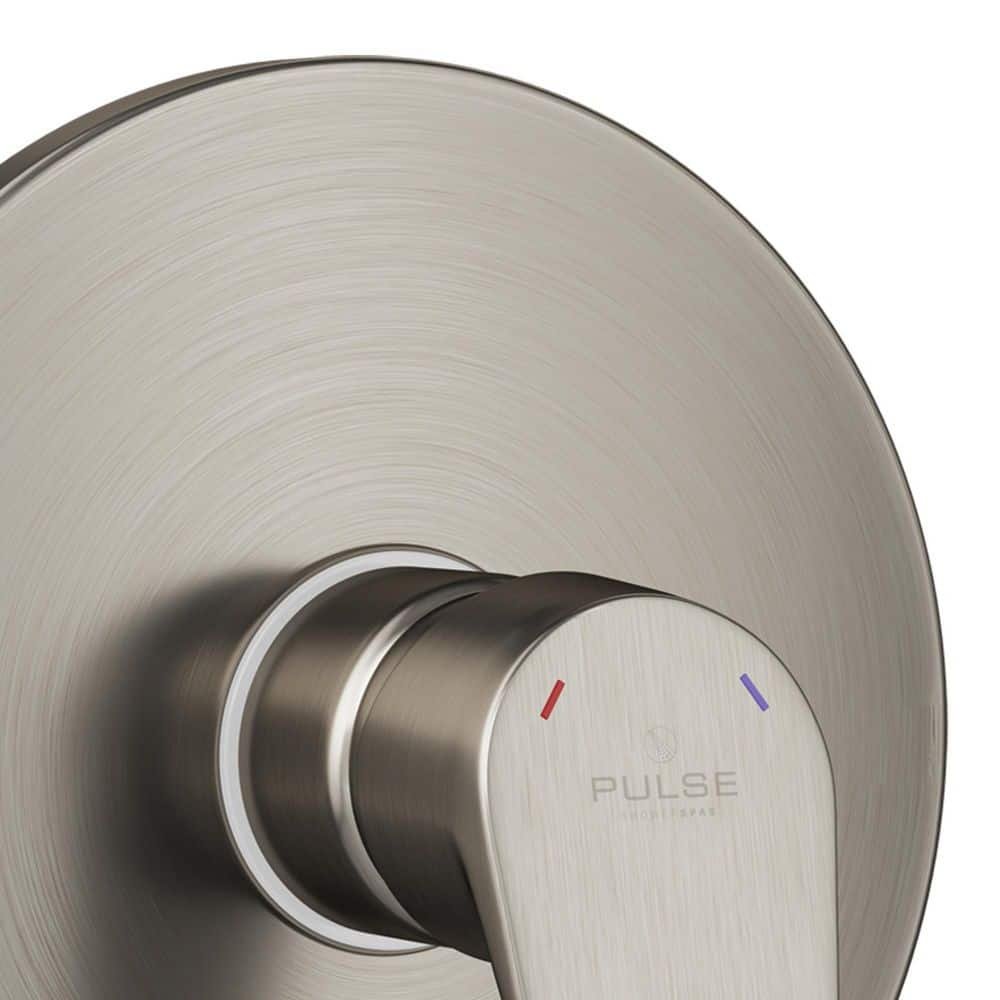 PULSE Showerspas Tru-Temp 1-Handle Pressure Balanced 1/2 in. Rough-In Valve Trim Kit in Brushed Nickel (Valve Included) 3001-RIV-PB-BN — image 8 of 12
