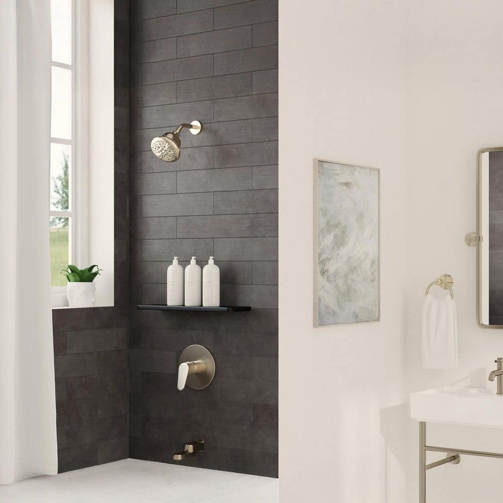 PULSE Showerspas Tru-Temp 1-Handle Pressure Balanced 1/2 in. Rough-In Valve Trim Kit in Brushed Nickel (Valve Included) 3001-RIV-PB-BN — image 2 of 12