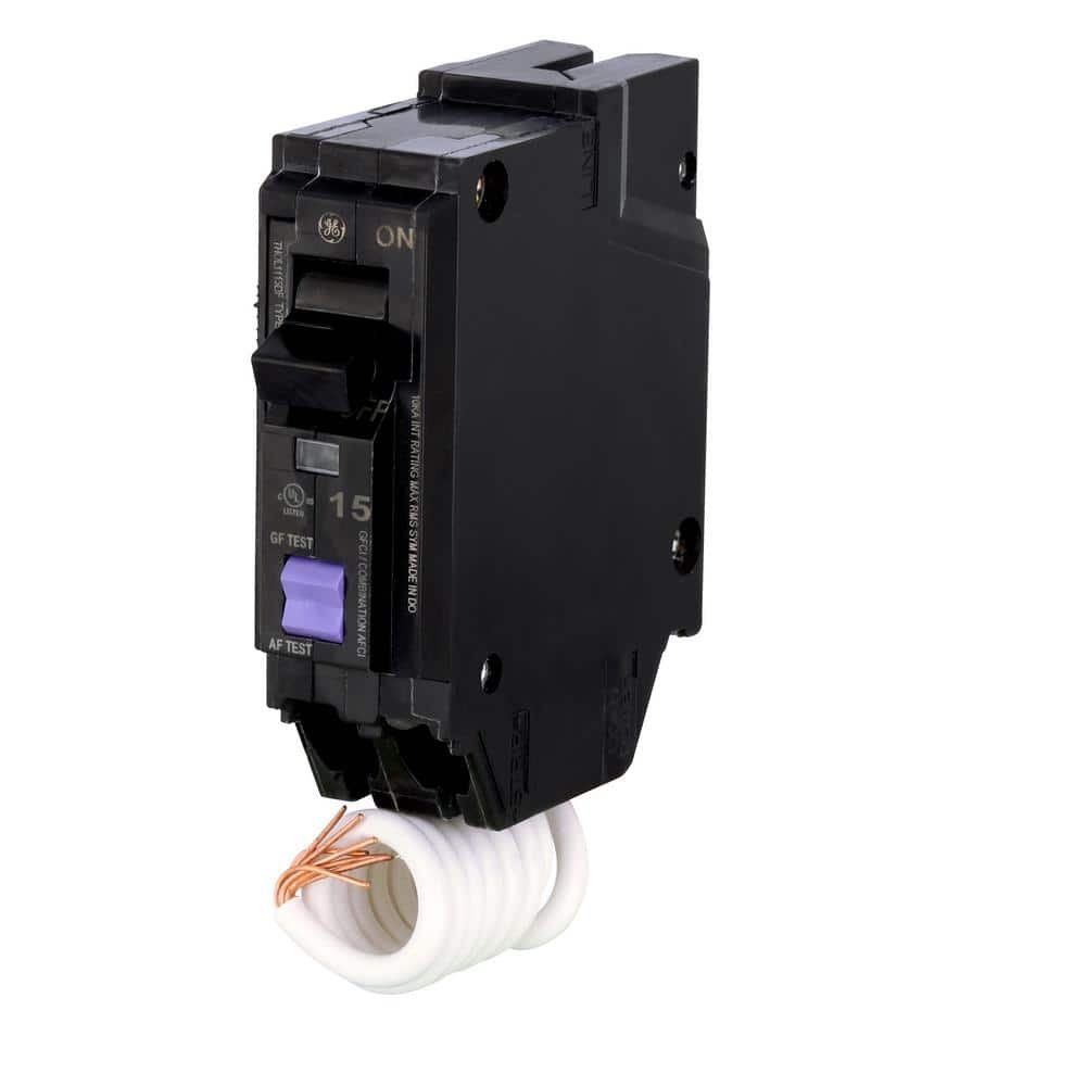 GE Q-Line 15 Amp Single-Pole Dual Function Arc Fault/GFCI Breaker THQL1115DFP — main image