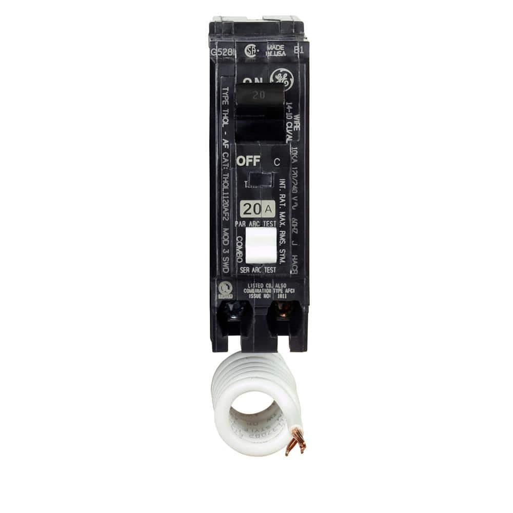 (3) GE Q-Line 20 Amp 1 in. Single Pole Arc Fault Combination Circuit Breaker THQL1120AFP2 — image 5 of 8