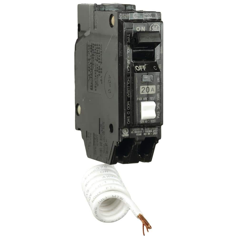 (3) GE Q-Line 20 Amp 1 in. Single Pole Arc Fault Combination Circuit Breaker THQL1120AFP2 — image 4 of 8
