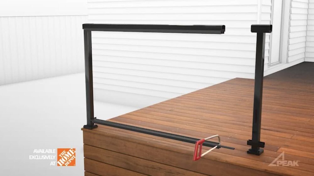 PEAK Aluminum Railing Horizontal Angle Bracket Kit Matte Black 36″ 36951