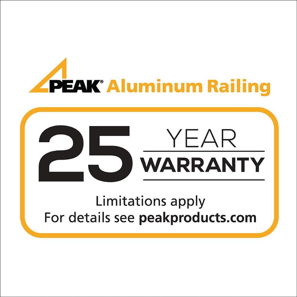 (6) PEAK Aluminum Railing 2 in. H x 3 in. W Matte Black Aluminum Deck Railing Wall Mount Bracket Kit for 36 in. high system 36921 — image 5 of 14