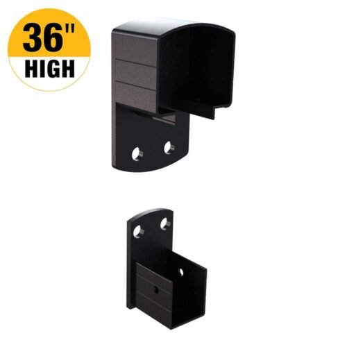 (6) PEAK Aluminum Railing 2 in. H x 3 in. W Matte Black Aluminum Deck Railing Wall Mount Bracket Kit for 36 in. high system 36921 — main image
