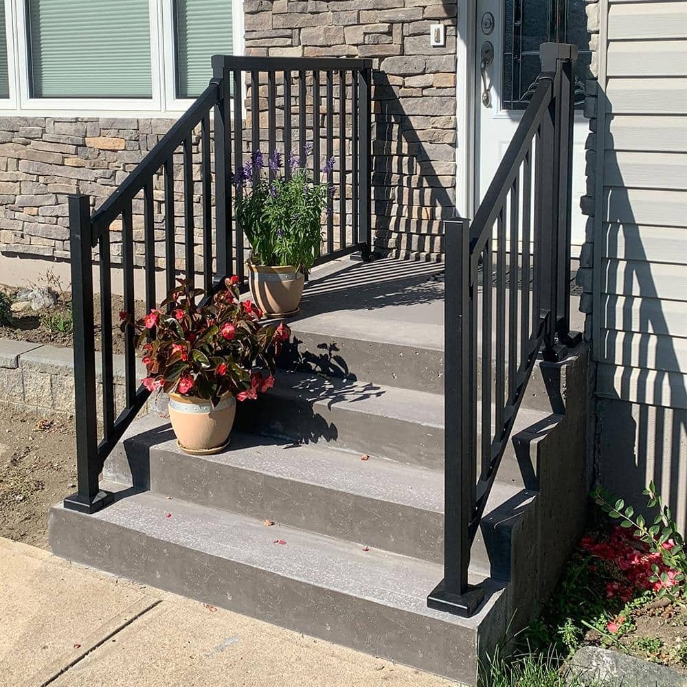 (6) PEAK Aluminum Railing 2 in. H x 3 in. W Matte Black Aluminum Deck Railing Wall Mount Bracket Kit for 36 in. high system 36921 — image 7 of 14