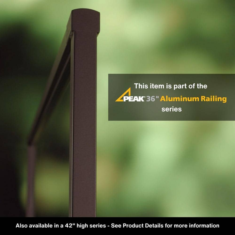 PEAK Aluminum Railing 3 in. H x 2.5 in. W Matte Black Aluminum Deck Railing Horizontal Angle Bracket Kit for 36 in. high system 36951 — image 10 of 14