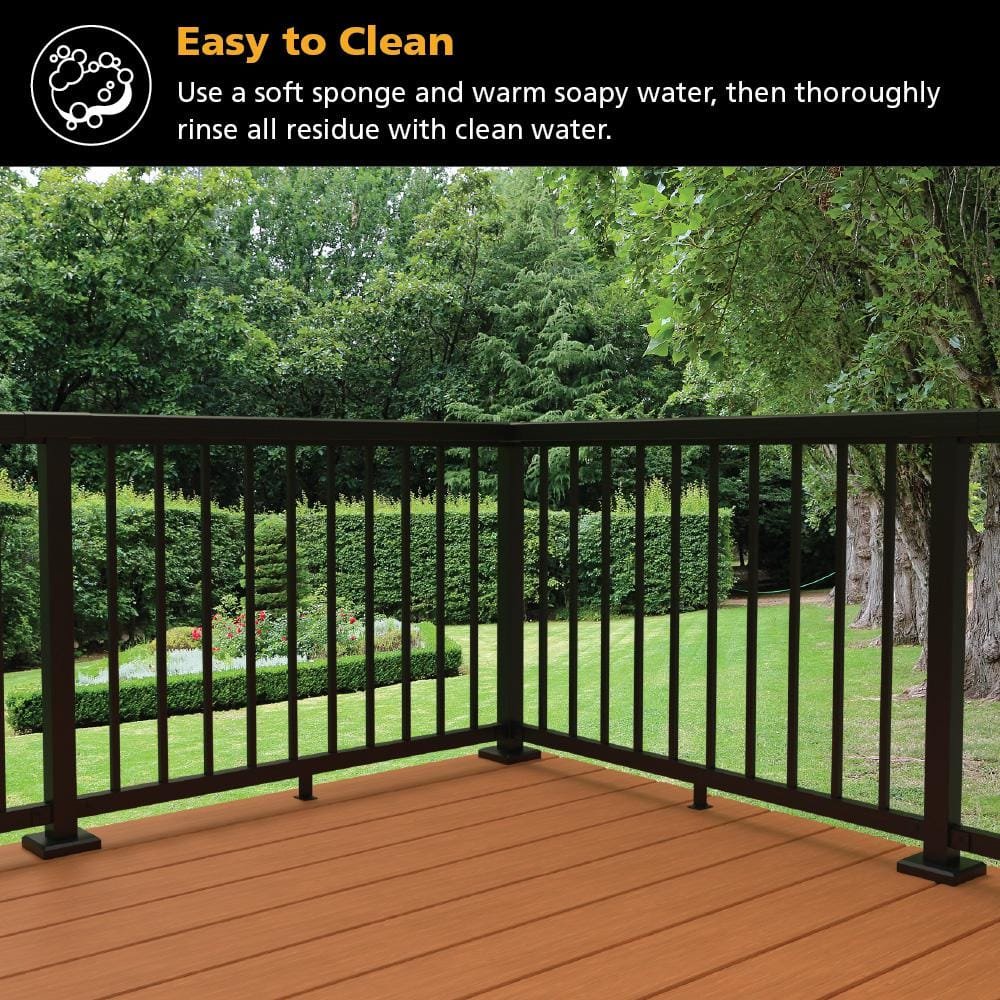 PEAK Aluminum Railing 3 in. H x 2.5 in. W Matte Black Aluminum Deck Railing Horizontal Angle Bracket Kit for 36 in. high system 36951 — image 9 of 14