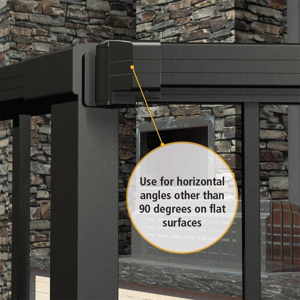 PEAK Aluminum Railing 3 in. H x 2.5 in. W Matte Black Aluminum Deck Railing Horizontal Angle Bracket Kit for 36 in. high system 36951 — image 7 of 14