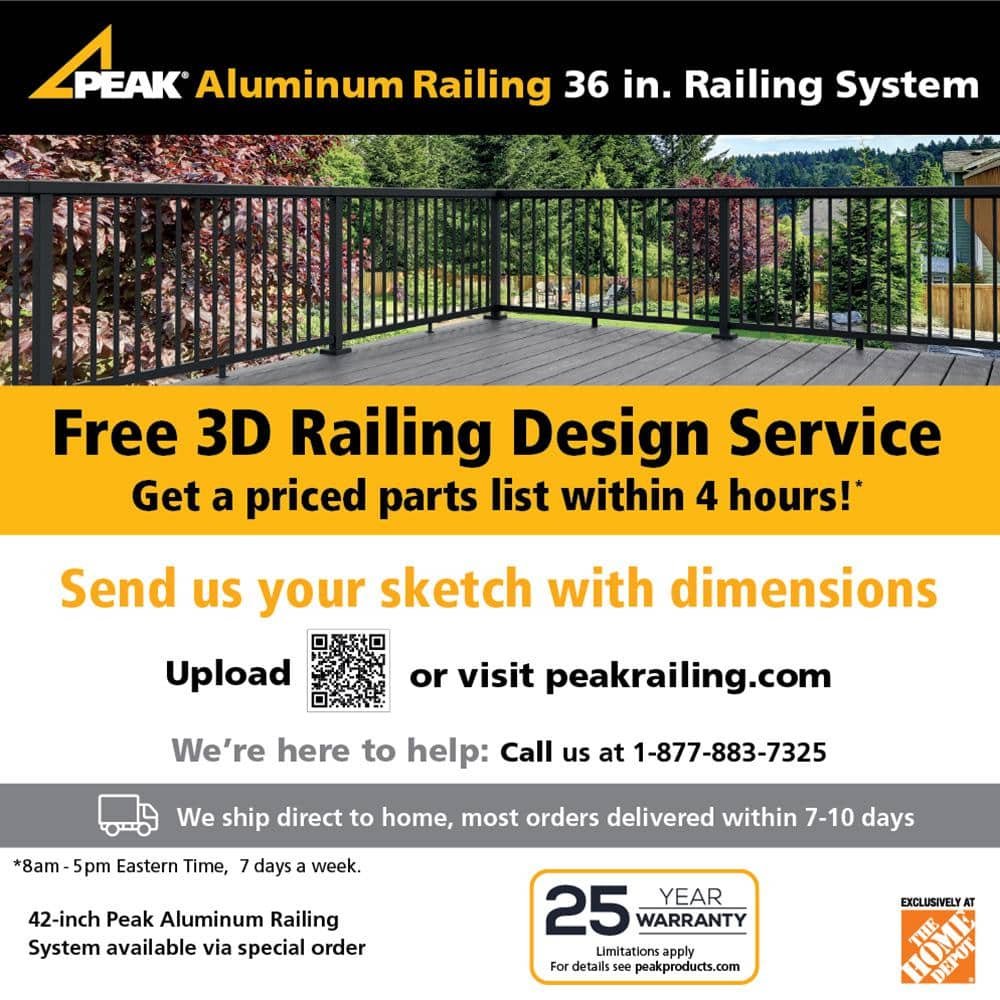 PEAK Aluminum Railing 3 in. H x 2.5 in. W Matte Black Aluminum Deck Railing Horizontal Angle Bracket Kit for 36 in. high system 36951 — image 4 of 14