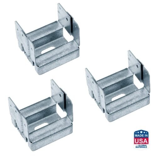 (3) Simpson Strong-Tie ABA ZMAX Galvanized Post Base 4x4 Nominal Lumber ABA44Z — main image