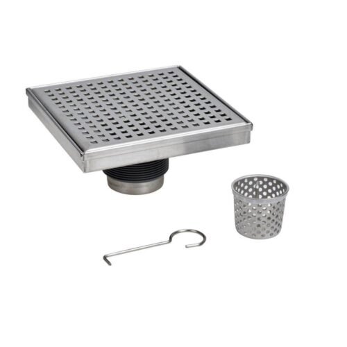 Oatey Designline 6 in. x 6 in. Stainless Steel Square Shower Drain with Square Pattern Drain Cover DSS2060R2 — main image