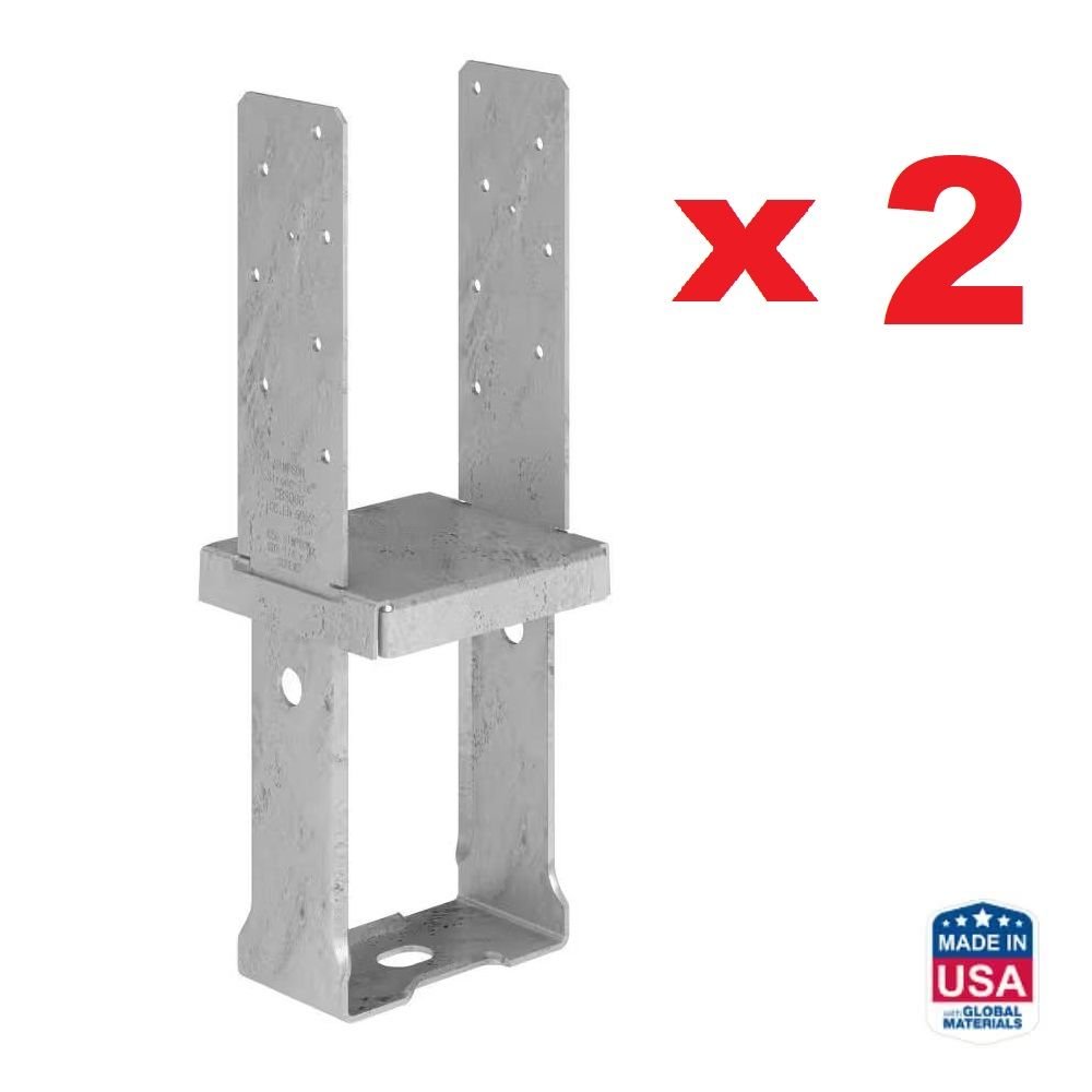 (2)Simpson CBSQ66-SDS2 Galvanized Standoff Column Base for 6x6 with SDS Screws — main image