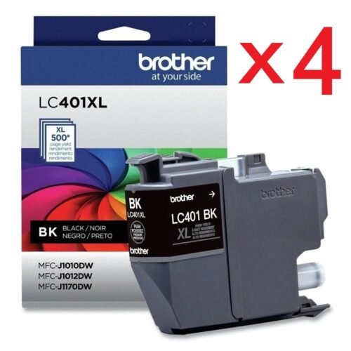 (4) Genuine Brother LC401XLBKS 500 Page-Yield High-Yield Ink - Black New — main image