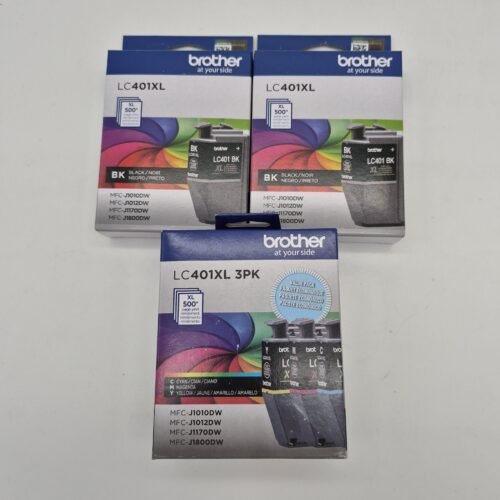 Genuine Brother LC401XL High Yield Ink Cartridges - Set of 5 (2 BK, 1 C/M/Y) Exp — main image