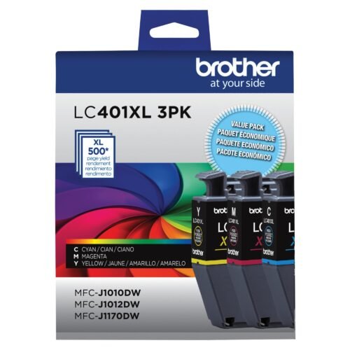 Brother Genuine LC401XL 3PK High Yield 3-Pack Color -Ink -Cartridges Includes 1- -Cartridge Each of Cyan, Magenta and Yellow -Ink. — main image