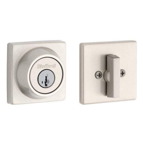 Kwikset 660 Series Satin Nickel Keyed Square Deadbolt Keyed One Side Featuring SmartKey Security 660SQT 15 SMT CP — main image