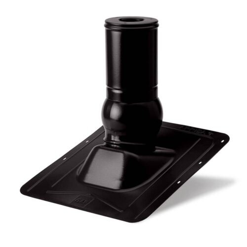 (4) Master Flow 1.5 in. 26-Gauge Pivot Pipe Boot Flashing Galvanized in Black PPBG1.5BL — main image
