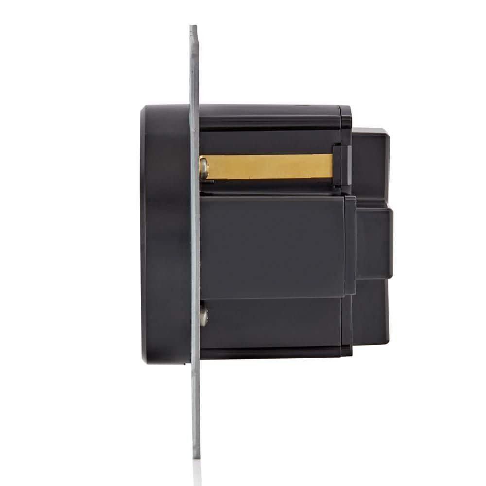 Leviton 50 Amp 125/250 Volt EV Power Outlet/Receptacle, NEMA 14-50R, Black 1450R (1-Pack) R10-1450R-0B0 — image 4 of 8