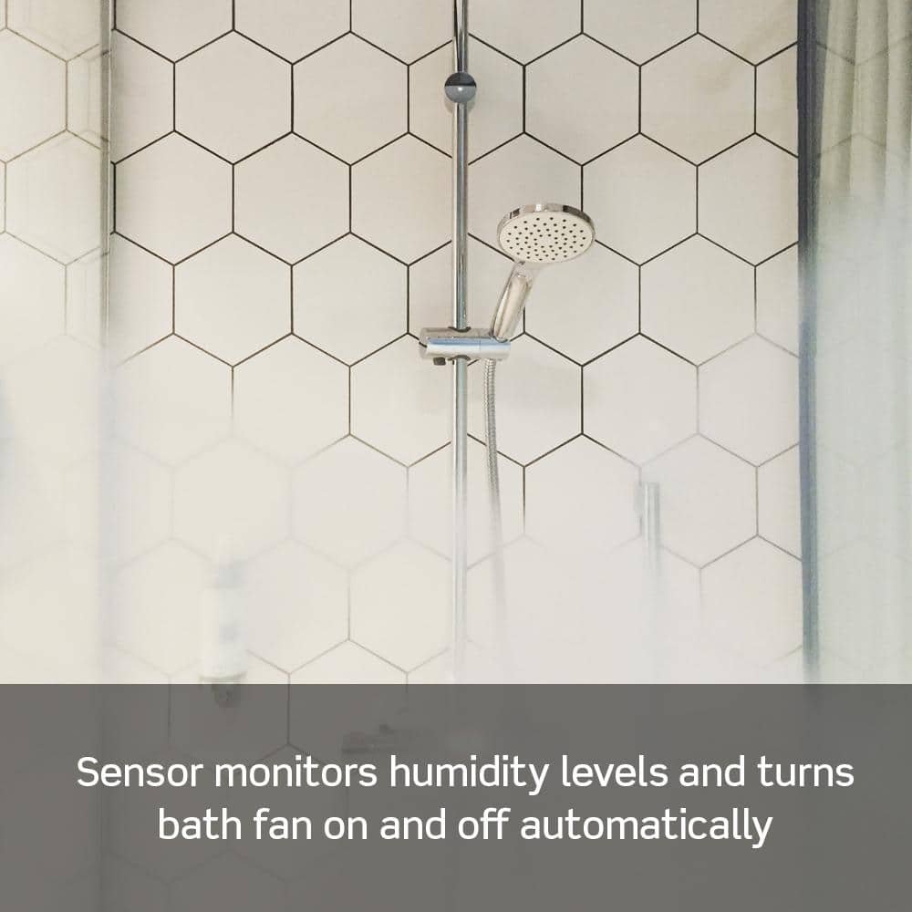 Leviton Decora In-Wall Humidity Sensor for Bathroom Exhaust Fan Control Switch, 1/4 HP, Residential Grade, Single Pole, White R02-DHS05-1LM — image 3 of 15