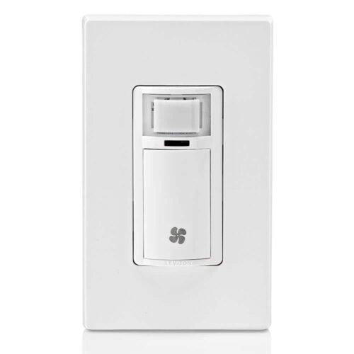 Leviton Decora In-Wall Humidity Sensor for Bathroom Exhaust Fan Control Switch, 1/4 HP, Residential Grade, Single Pole, White R02-DHS05-1LM — image 2 of 15