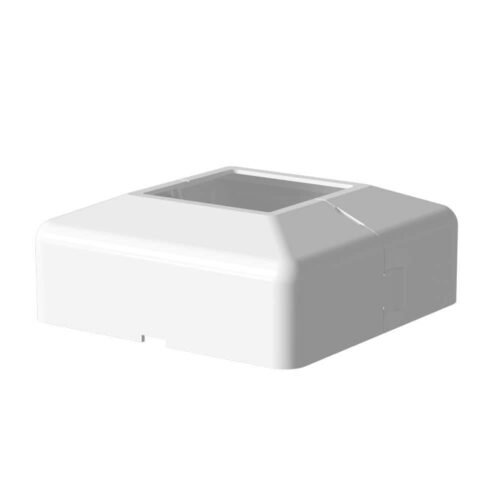 (4) PEAK Aluminum Railing 4 in. x 4 in. White Aluminum Deck Railing Post Base Cover for 42 in. high system 50980 — main image