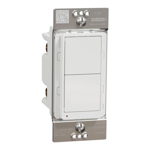 Square D by Schneider Electric Switch, X Series, Z-Wave Plus Energy Monitoring, Single Pole, 3-Way, Matte White (SQR14102WHZ) — main image