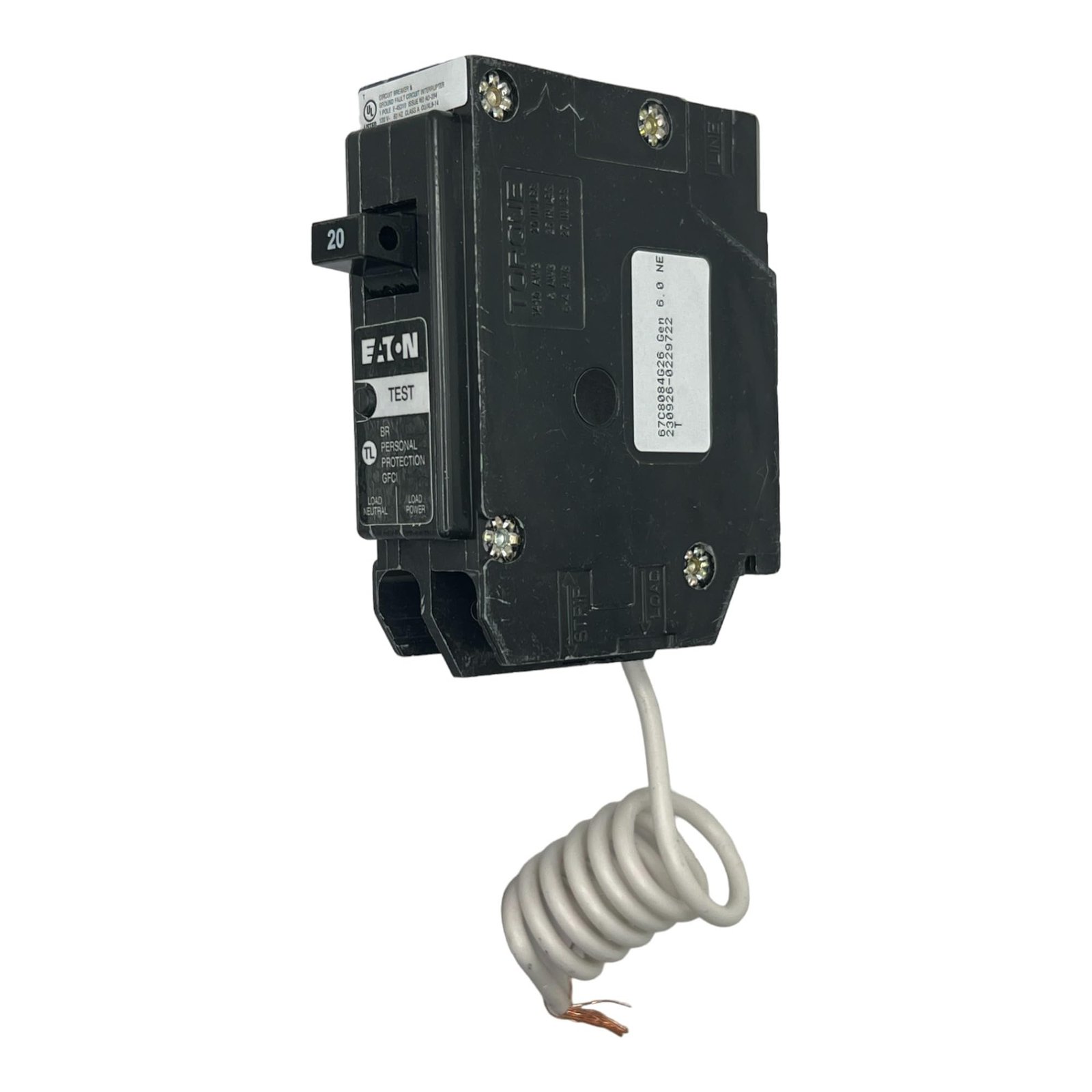 Eaton BRN120GF Br Gfci, 5ma, 1 Pole, 10kaic, 20a, Pigta — image 7 of 10