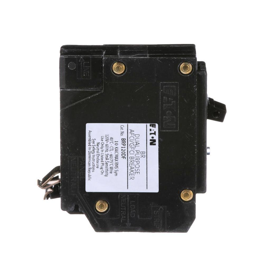 Eaton BR 20A Single-Pole AFCI/GFCI Circuit Breaker BRP120DF — image 6 of 8