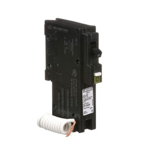 SCHNEIDER ELECTRIC 120-Volt 20-Amp HOM120CAFI Miniature Circuit Breaker 120V 20A, Black — main image