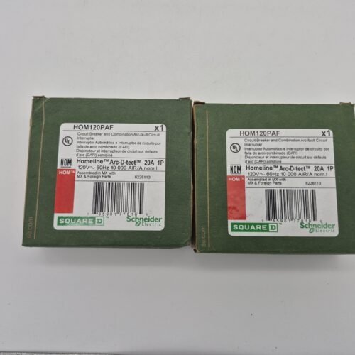 Lot of 2 HOM120PAF Square D Homeline 1 Pole 20A Circuit Breaker combination AFCI — main image