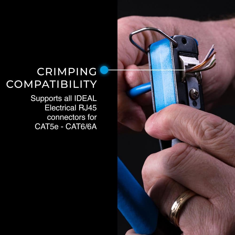 FT-45 Feed Thru Modular Plug Crimper + 10 CAT6 Plugs — image 3 of 10