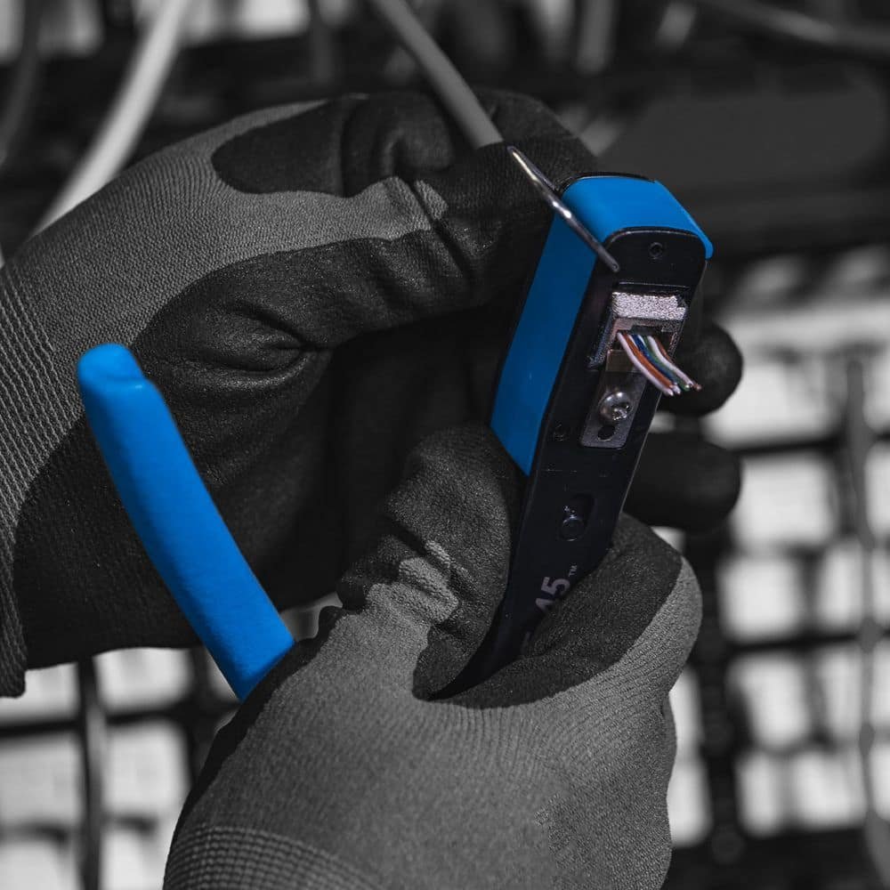 FT-45 Feed Thru Modular Plug Crimper + 10 CAT6 Plugs — image 8 of 10