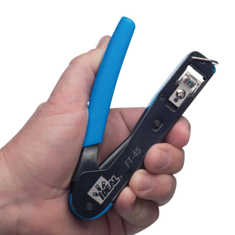 FT-45 Feed Thru Modular Plug Crimper + 10 CAT6 Plugs — image 6 of 10
