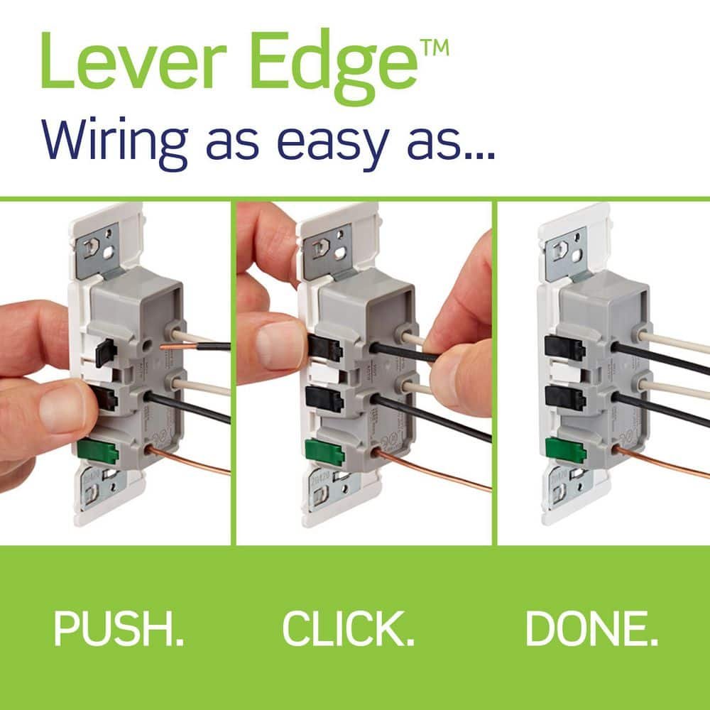 Leviton Decora Lever Edge 15A Tamper Resistant Outlet, White (10-Pack) E5325-MW New — image 3 of 8