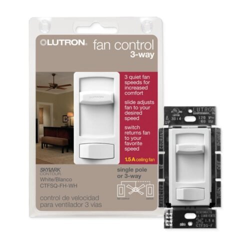Skylark Contour Fan Control, Quiet 3-Speed, 1.5-Amp/Single-Pole or 3-Way, White (CTFSQ-FH-WH) — main image
