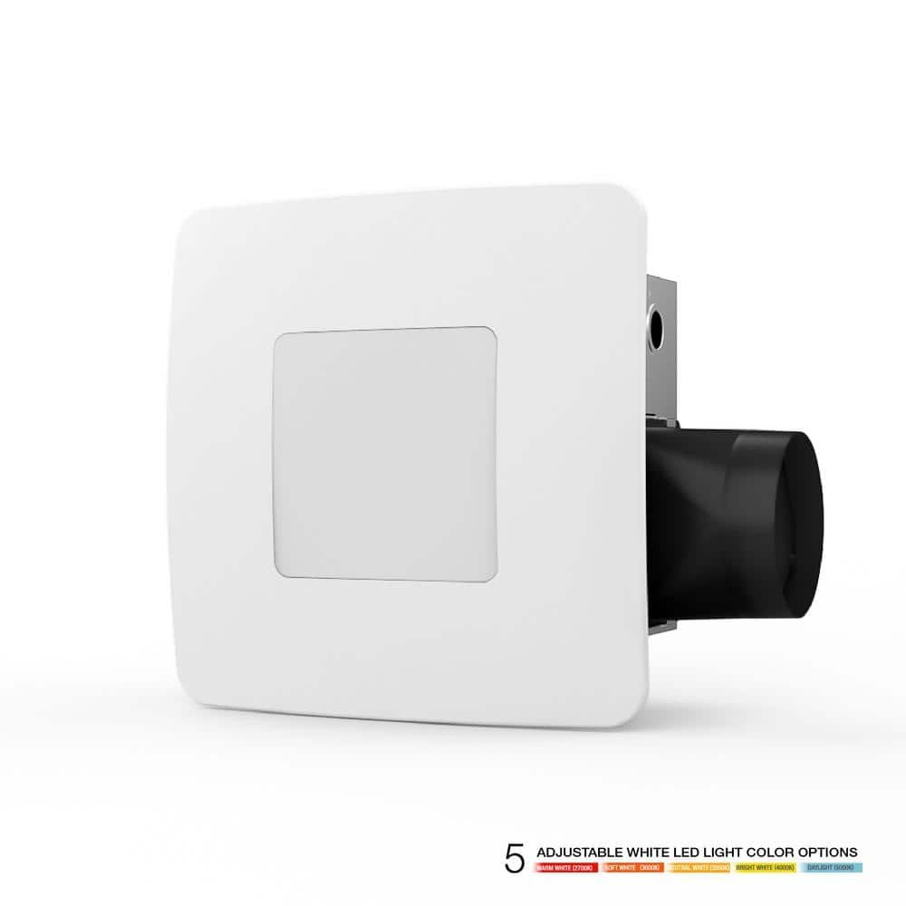 80 CFM Ceiling/Wall Mount Easy Roomside Installation Bathroom/Bath Exhaust Fan with 5 Level LED Lighting, ENERGY STAR — main image