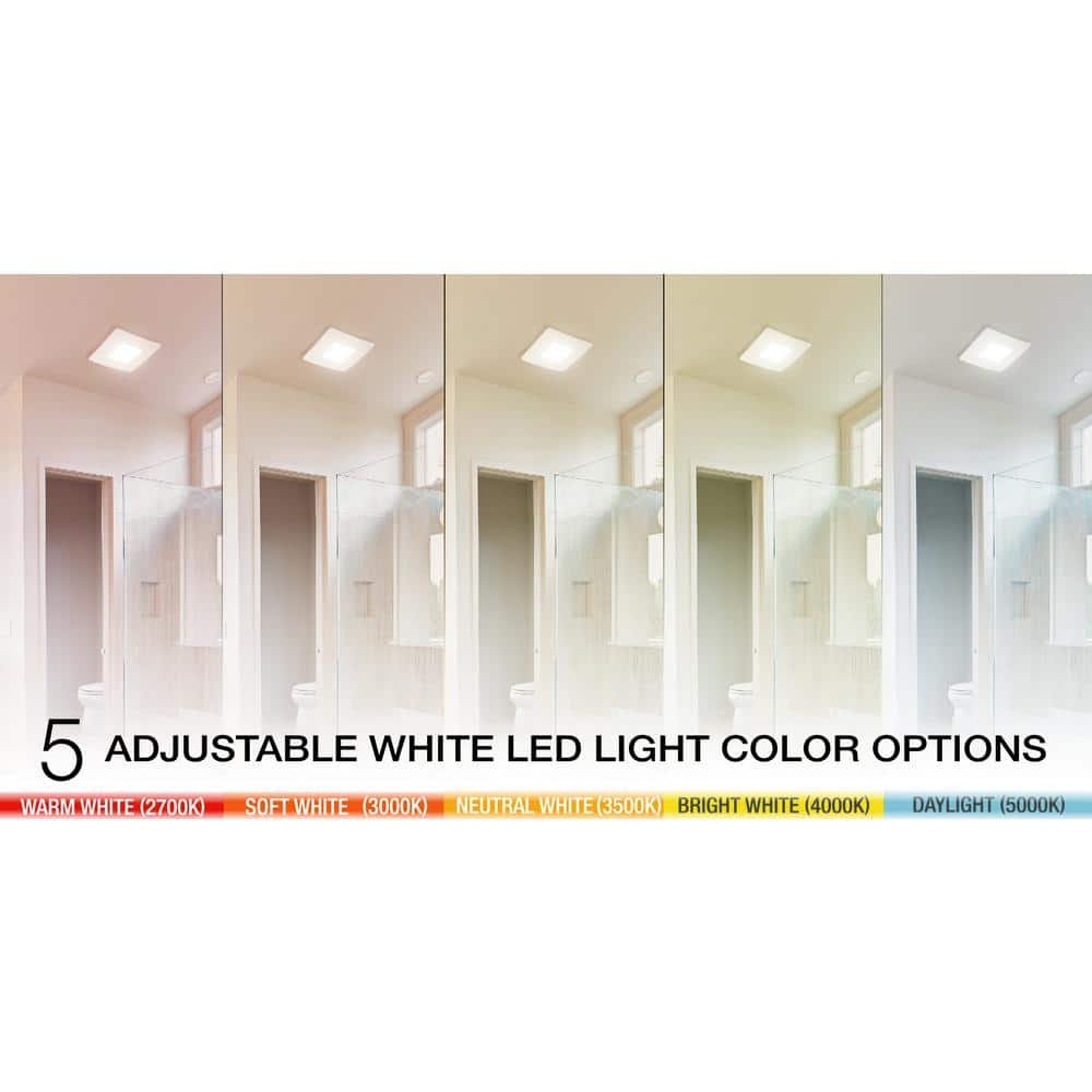 80 CFM Ceiling/Wall Mount Easy Roomside Installation Bathroom/Bath Exhaust Fan with 5 Level LED Lighting, ENERGY STAR — image 5 of 10