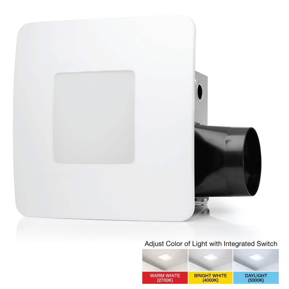 80 CFM Ceiling/Wall Mount Easy Roomside Installation Bathroom/Bath Exhaust Fan with Adjustable LED Lighting, ENERGY STAR — main image