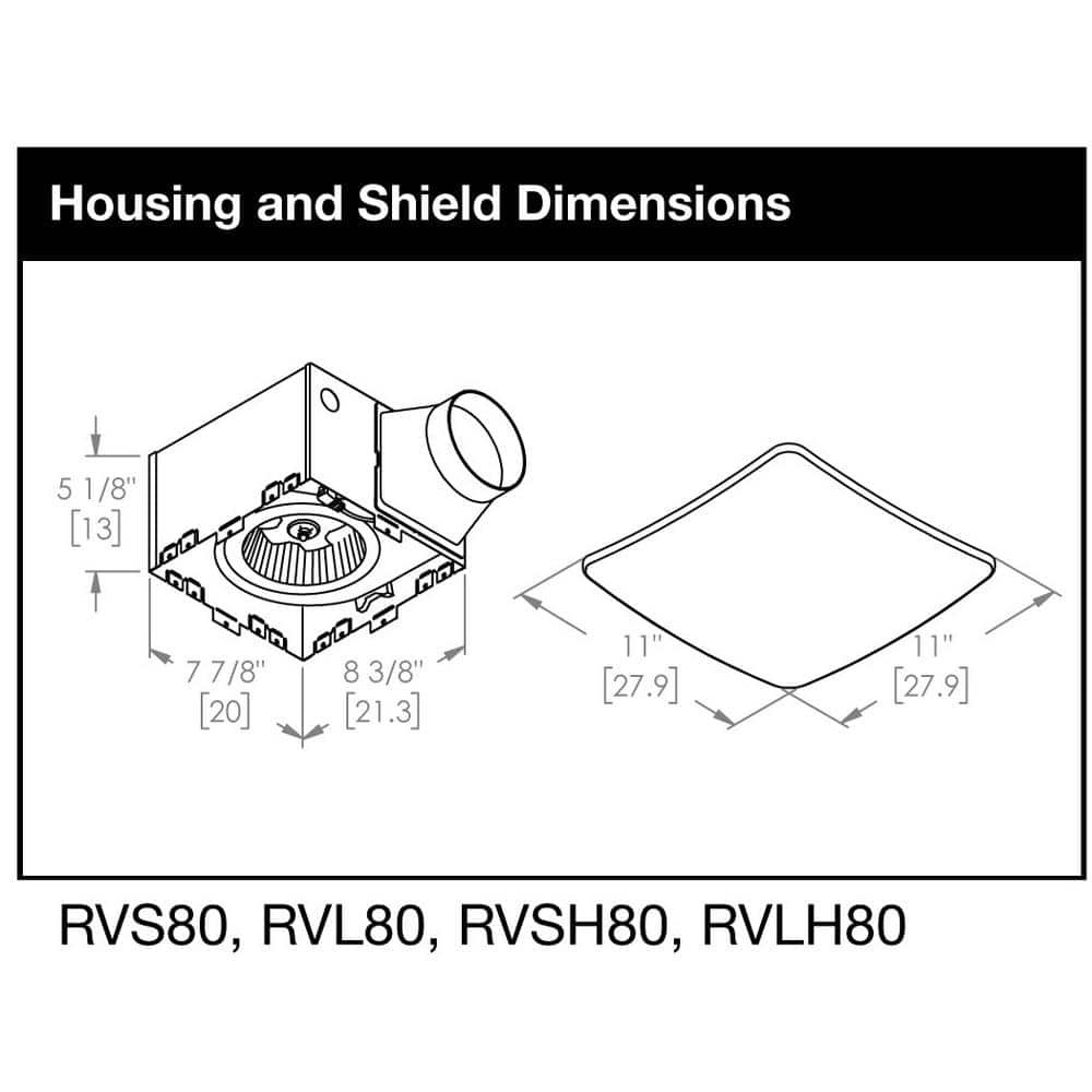 80 CFM Ceiling/Wall Mount Easy Roomside Installation Bathroom/Bath Exhaust Fan with Adjustable LED Lighting, ENERGY STAR — image 8 of 10