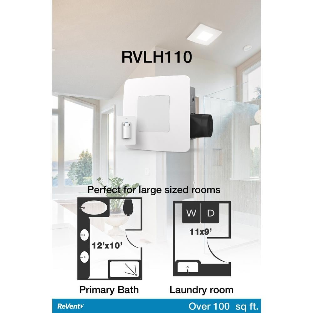 ReVent 110 CFM Ceiling/Wall Easy Roomside Installation Bathroom/Bath Exhaust Fan — image 6 of 6