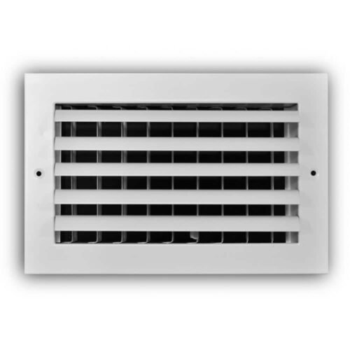 Everbilt 10x6 in. 1-Way Aluminum Adjustable Curved Blade Register White New — main image