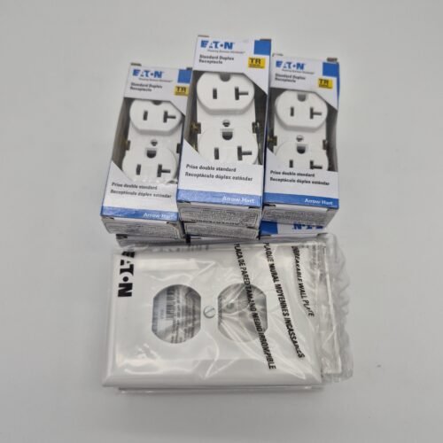 Lot of 10 Eaton TR5370W-BOX 20Amp Duplex Tamper Resistant Receptacle — image 2 of 6